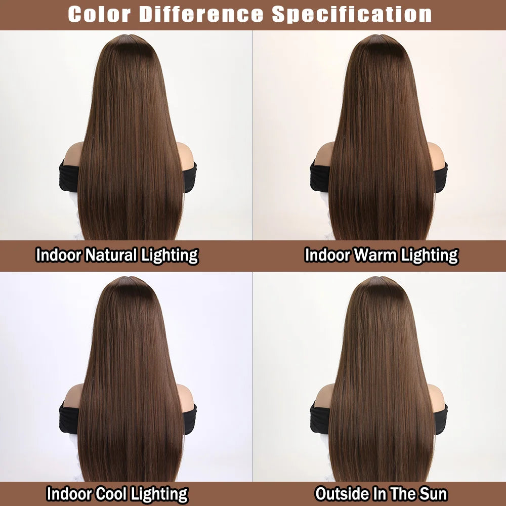Long Straight Synthetic Wig – 26-Inch Colored Hair for Cosplay Halloween