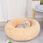 Plush Round Pet Bed – Warm Detachable Washable Nest for Cats and Small Dogs