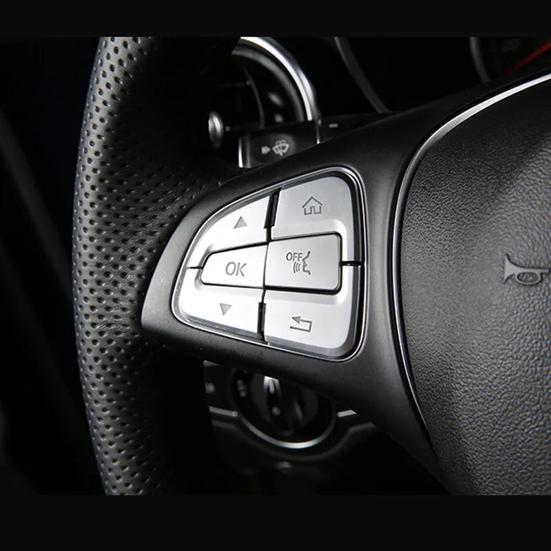 Steering Wheel Button Trim – Decorative Stickers for Mercedes Benz Interior