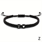 Initial Heart Braided Bracelet – Adjustable A-Z Friendship Jewelry for Gifts
