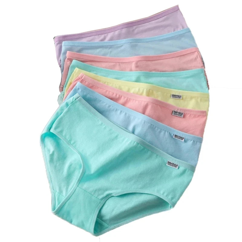 Cotton Mid-Waist Briefs – Breathable Plus Size Underwear for Women