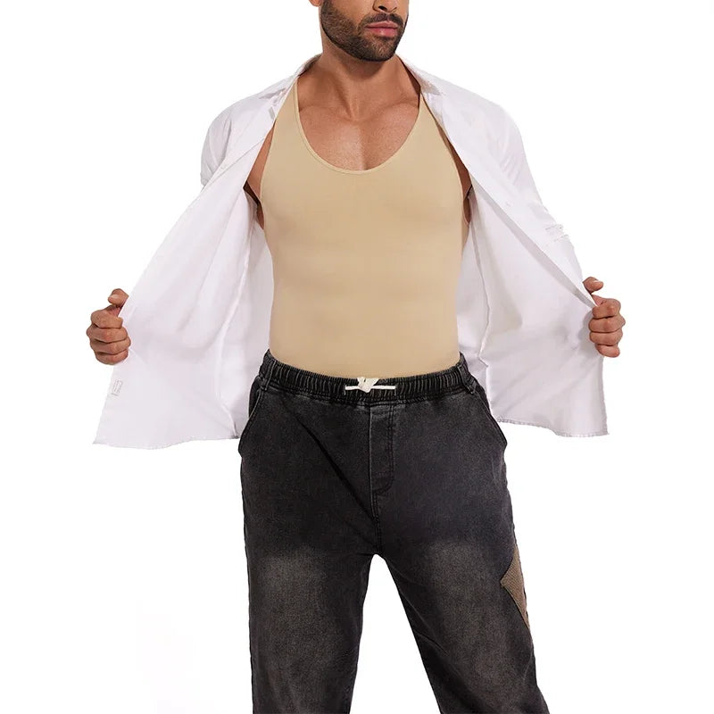 Compression Bodysuit – Slimming Tummy Control Vest for Men Body Shaping