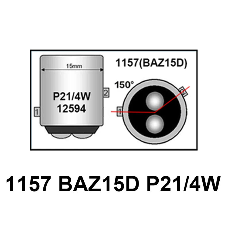 1157 Red LED Brake Light Bulbs – Canbus Replacement for Car Stop Lights