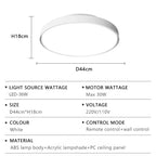 Bladeless Ceiling Fan Light – 6-Speed Remote Dimmable Fixture for Home Decor