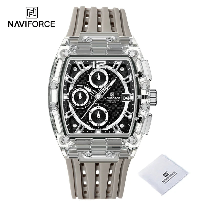 NAVIFORCE Silicone Chronograph Watch – Waterproof Sport Accessory for Men
