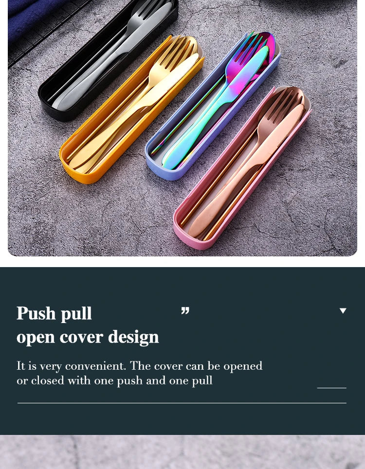Portable Stainless Steel Cutlery Set – Durable Flatware for Camping and Travel