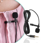 Portable Lavalier Lapel Microphone – 1.5m Wired Mic for Phone and Laptop