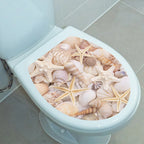 Decorative Toilet Seat Decal – Underwater Sea Shell Art for Bathroom Decor