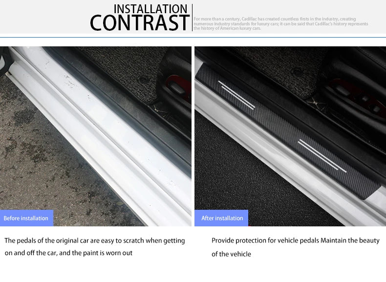Carbon Fiber Door Sill Protectors – Leather Welcome Pedal for Nissan Juke