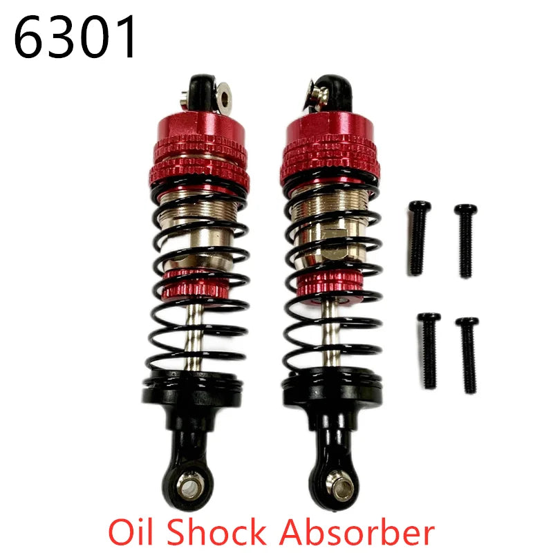 RC Car Spare Parts – Oil Shock Absorbers and Tires for 1/16 Scale Models