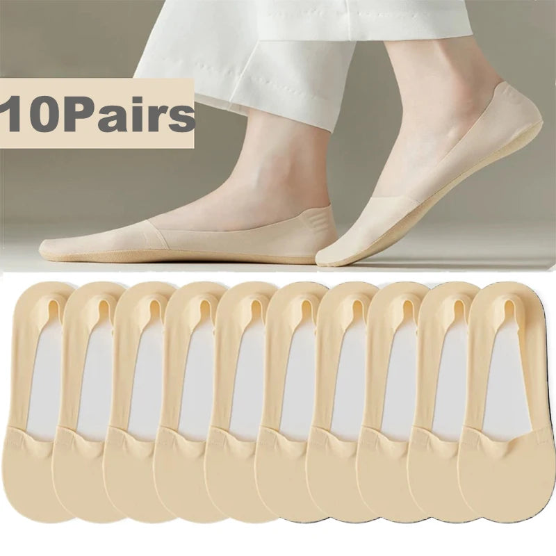 Cotton Invisible Low Cut Socks – Breathable Non-slip Liners for Casual Wear