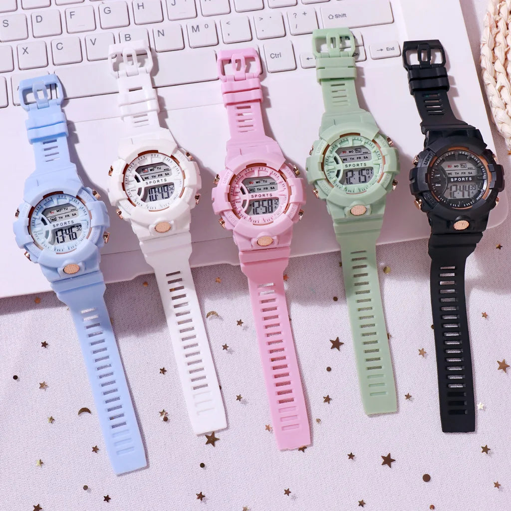 Digital LED Sport Watch – Waterproof Countdown Timer for Women