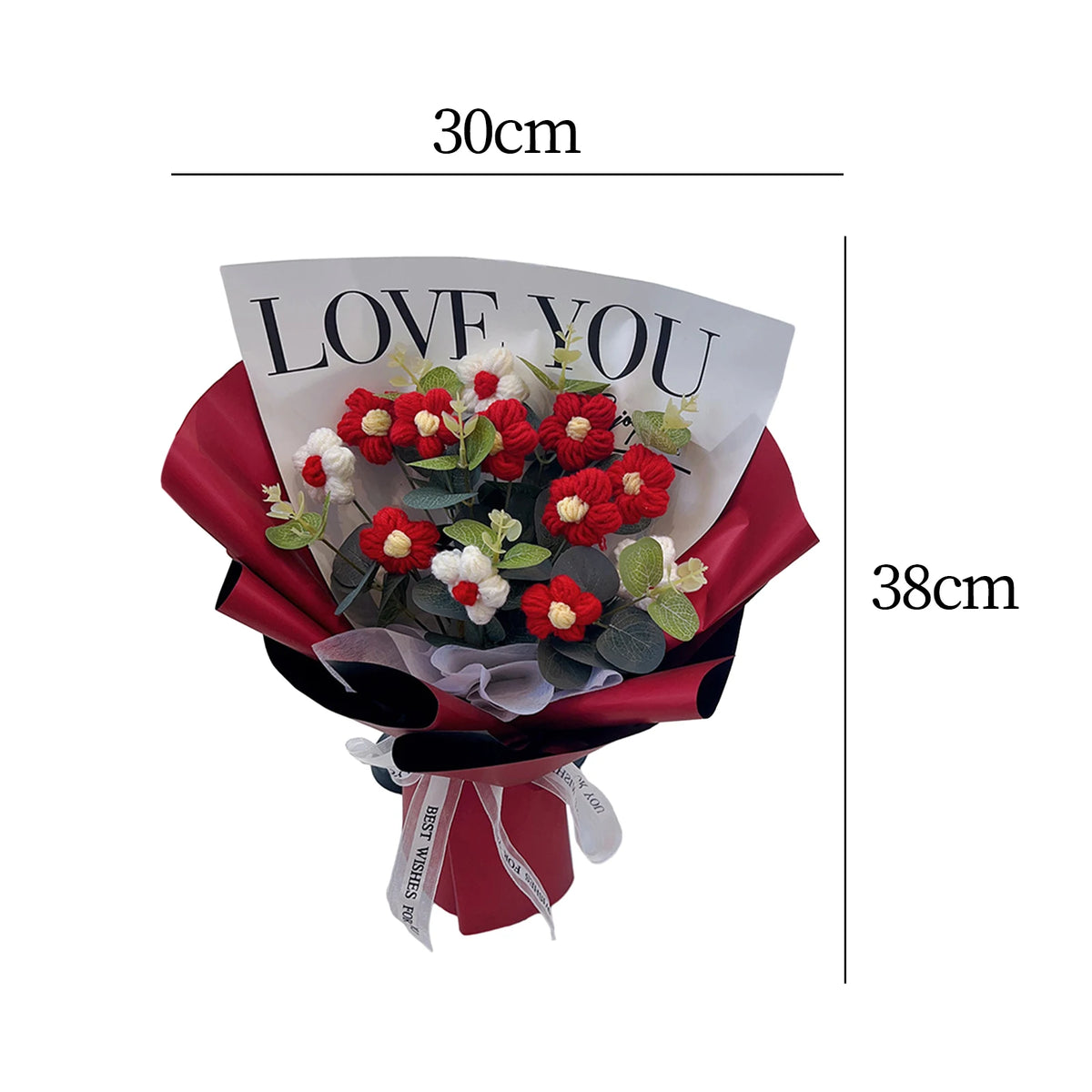 Handmade Crochet Flower Bouquet – Knitted Floral Decor for Gift Giving