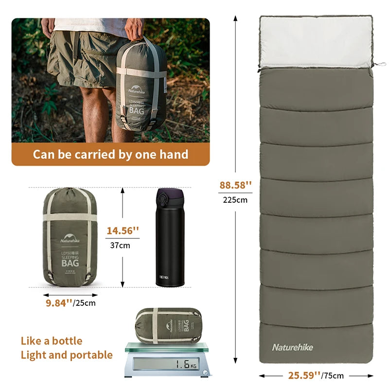 Ultralight Cotton Sleeping Bag – Splicable Double Design for Camping