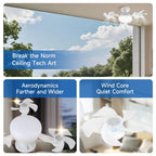 Silent Ceiling Fan Light – Remote Controlled E27 Lamp for Bedroom Living Room