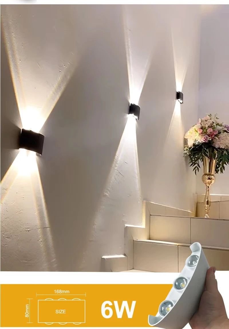 Aluminum LED Wall Lamp – IP65 Waterproof Lighting for Indoor and Outdoor
