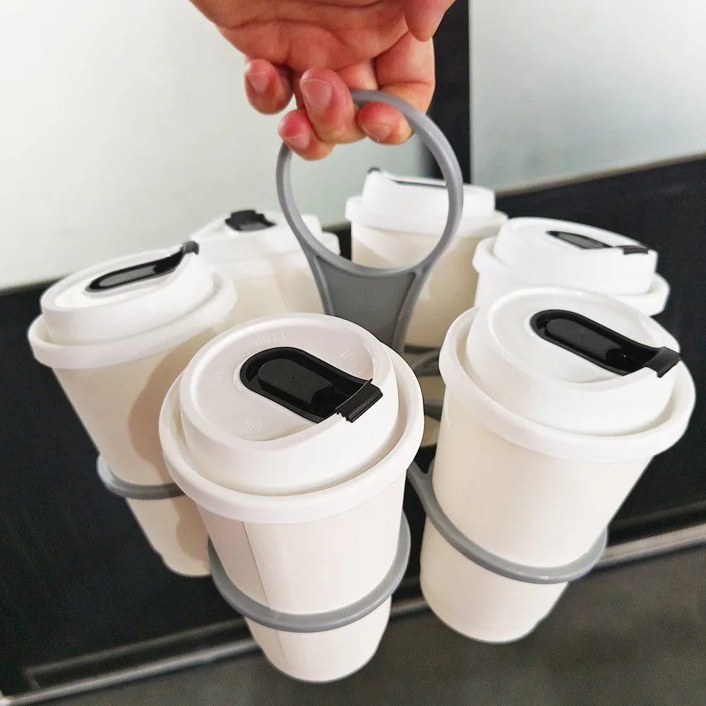 Portable Six Cup Holder – Rotating Folding Tray for KTV and Parties