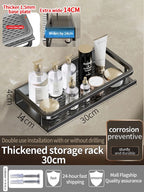 Aluminum Bathroom Shelf – Wall Mounted Storage Rack for Kitchen and Shower