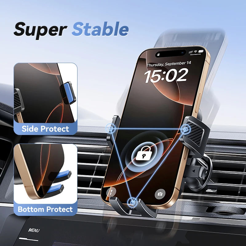 Universal Car Phone Mount – 360° Rotating Air Vent Holder for Smartphone