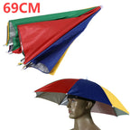Hands-Free Umbrella Hat – Waterproof Sunscreen Headwear for Hiking and Camping