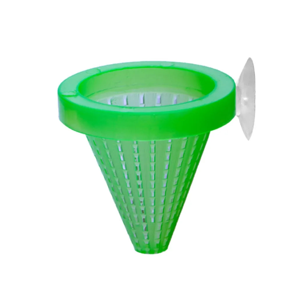 Plastic Worm Feeder Cone – Suction Cup Live Food Basket for Aquarium Fish Tanks