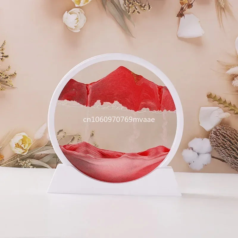 3D Moving Sand Art Frame – Dynamic Liquid Hourglass for Office Home Decor