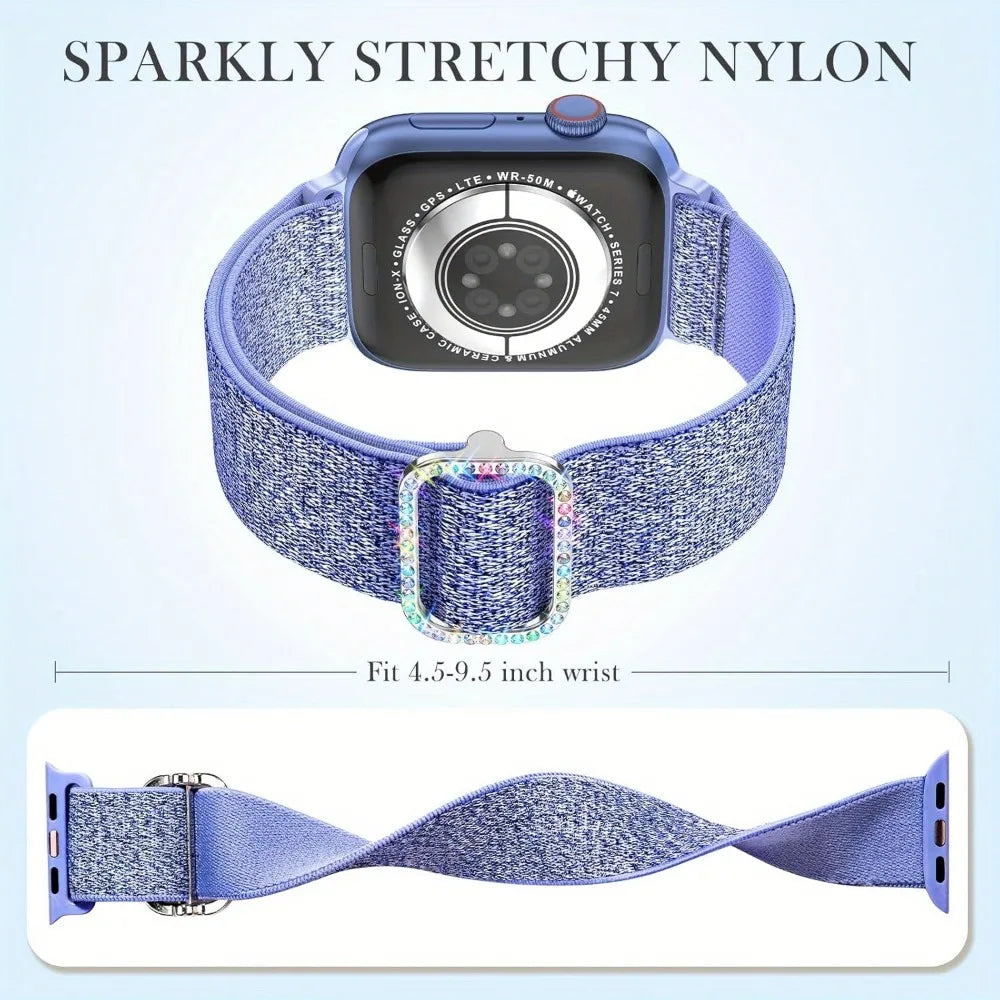 Soft Nylon Watch Band – Adjustable Sports Strap for Apple Watch Series