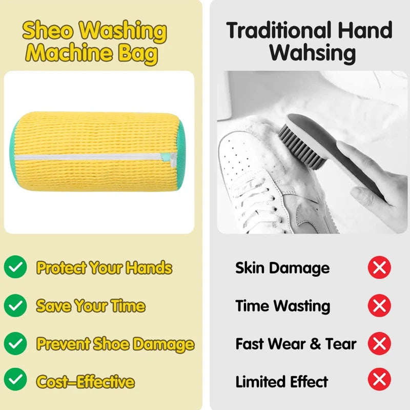 Mesh Shoe Washing Bag – Protective Cotton Net for Sneaker Laundry Cleaning