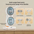 Portable Double Head Desk Fan – 8000mAh Cooling for Household and Office Use