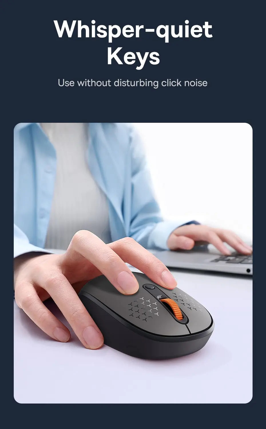 Wireless Bluetooth Mouse – Silent 1600 DPI Optical for Laptop and Tablet