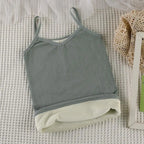 Velvet Corset Tank Top – Slim Fleece Winter Base Layer for Women
