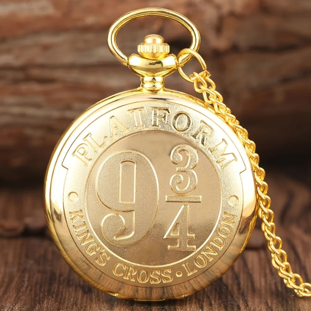 Bronze Quartz Pocket Watch – Large Retro Flip Timepiece for Cosplay Costume