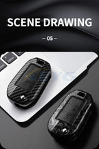 Carbon Fiber Car Key Case – Protective Keychain Cover for Peugeot and Citroen