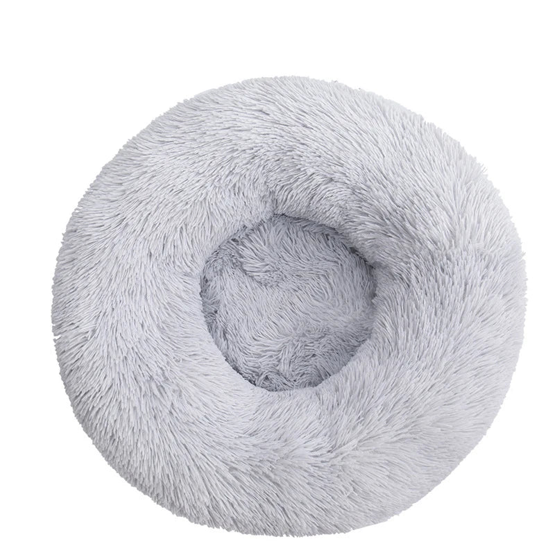 Round Plush Pet Bed – Soft Warm Dog House for Large and Medium Pets