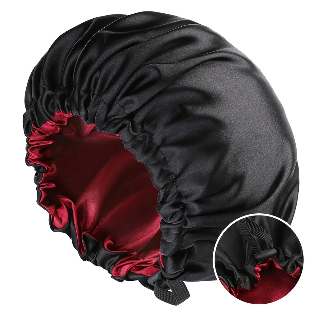 Silk Sleep Bonnet – Adjustable Double Layered Cap for Hair Protection