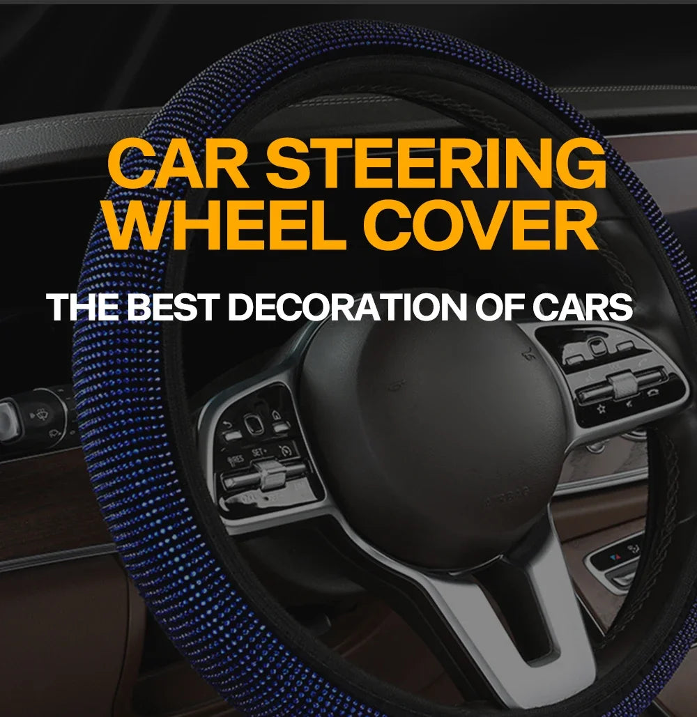Crystal Rhinestone Steering Wheel Cover – Sparkling Auto Interior Decoration