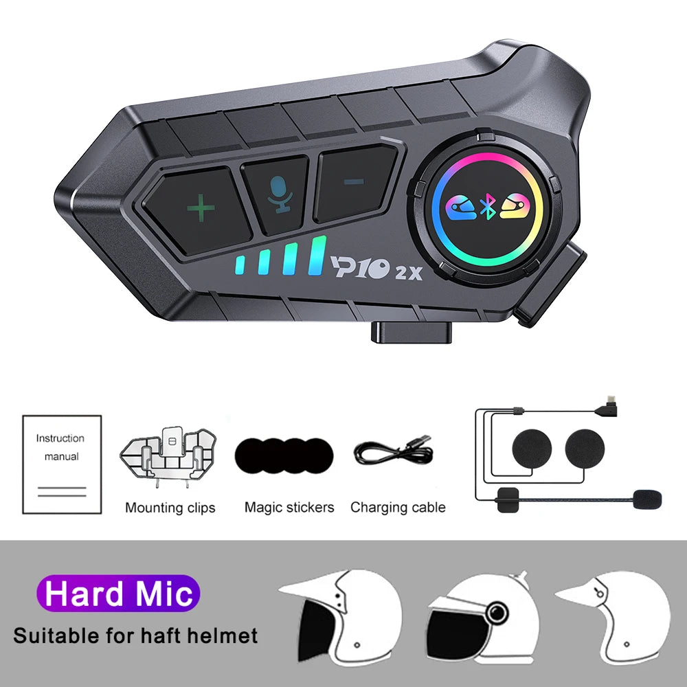 Wireless Motorcycle Intercom Headset – Bluetooth Helmet Audio for Riders