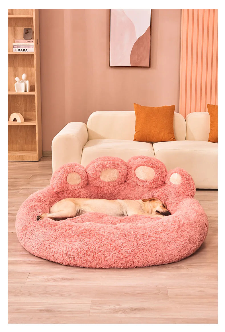 Plush Fluffy Pet Bed – Large Soft Cushion for Dogs and Cats