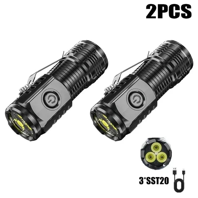 Rechargeable LED Flashlight – High-Lumen USB Torch for Camping and Hiking