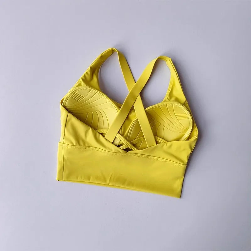 Shock-Absorbing Yoga Sports Bra – Breathable Fitness Top for Gym Workout
