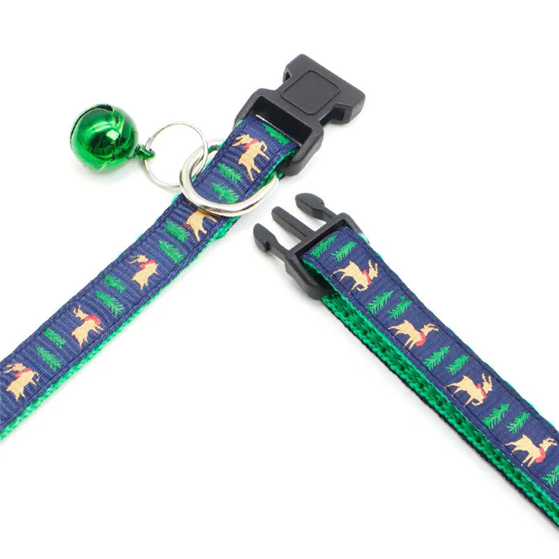 Adjustable Christmas Cat Collar – Snowflake Elk Polypropylene Pet Accessory
