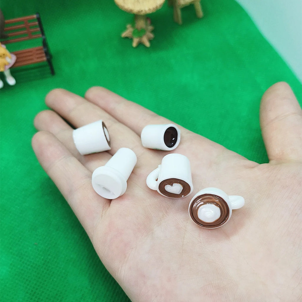 Miniature Resin Coffee Cups – Kawaii DIY Craft Decor for Phone Case Art