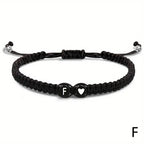 Initial Heart Braided Bracelet – Adjustable A-Z Friendship Jewelry for Gifts