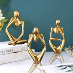 Abstract Figure Sculpture – Minimalist Resin Ornament for Modern Home Decor
