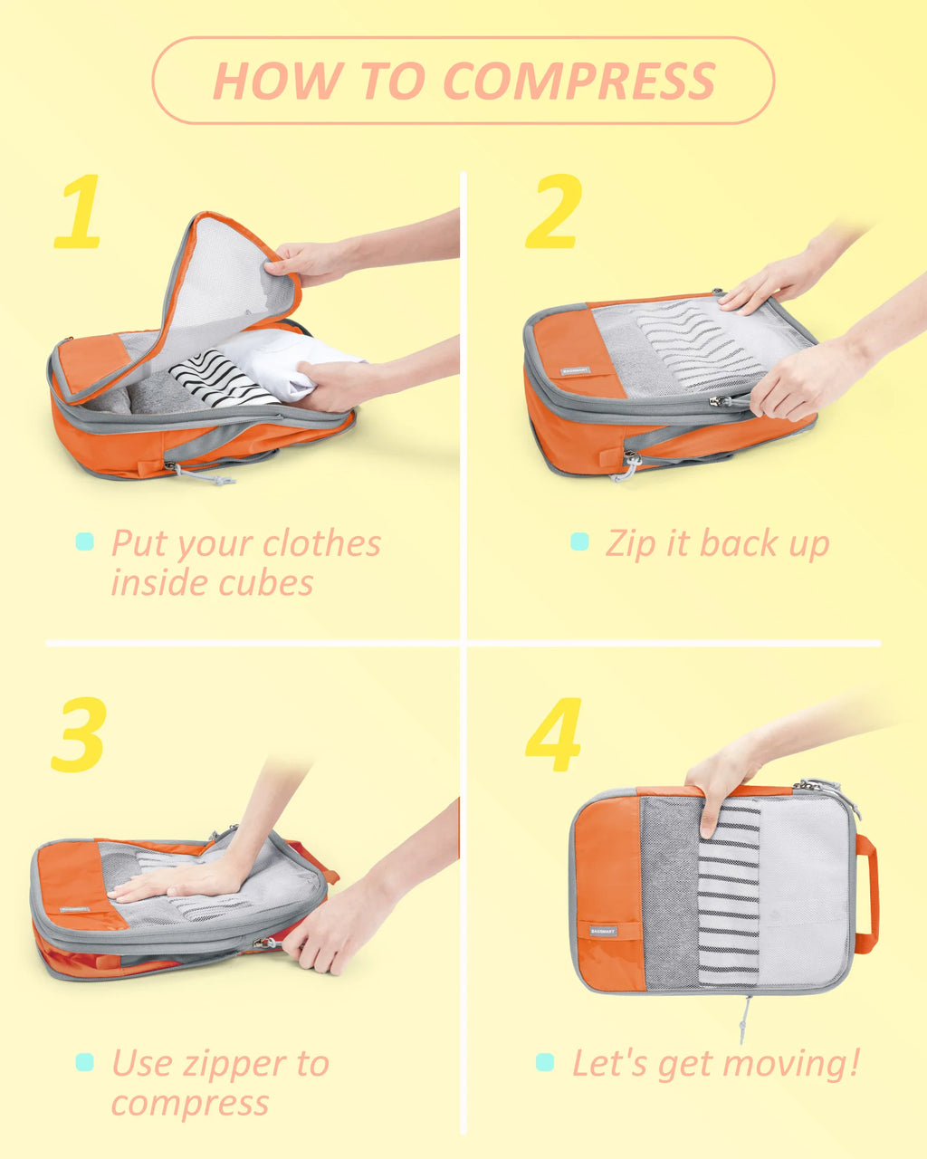 Compression Packing Cubes – Lightweight Luggage Organizers for Travel