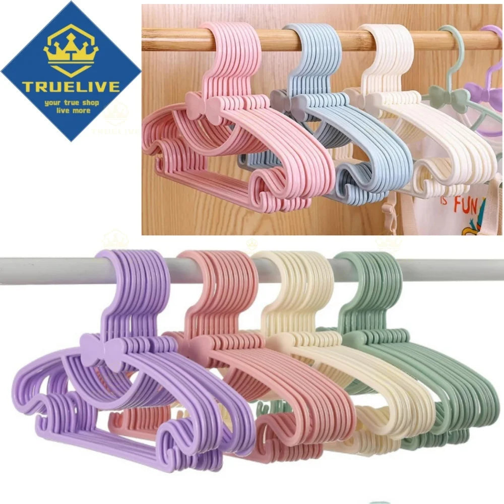 Bowknot Plastic Kids Clothes Hangers – Durable Clothing Organizers for Nursery