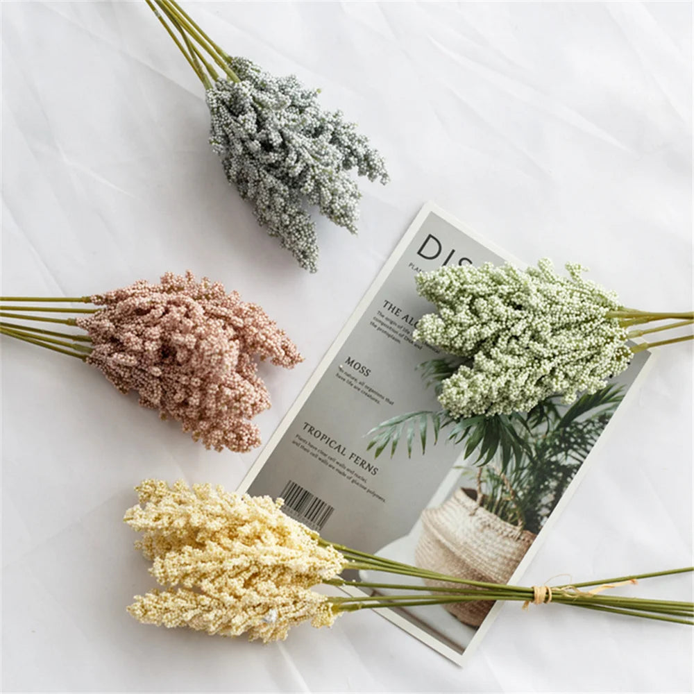 Artificial Lavender Flowers – PE Plastic Plant Bouquet for Home Table Decor