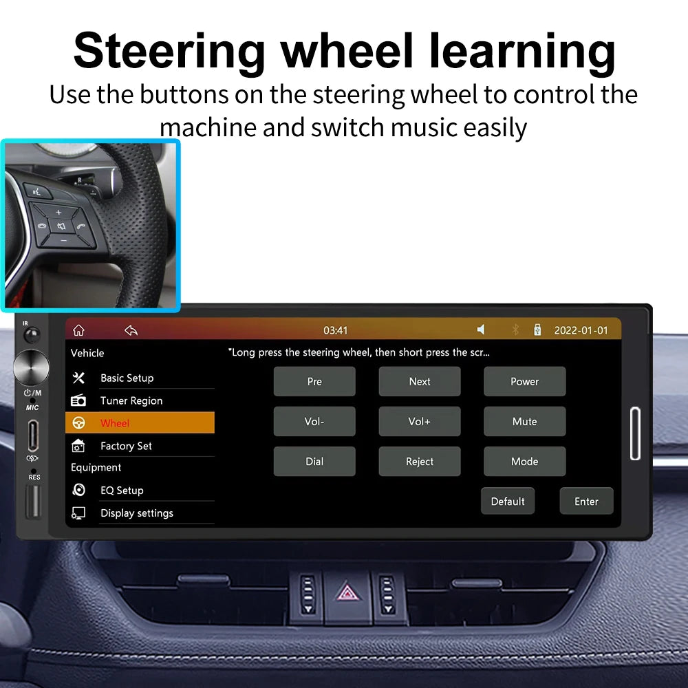 6.9 Inch 1 Din Car Radio – Wireless CarPlay and Android Auto Multimedia