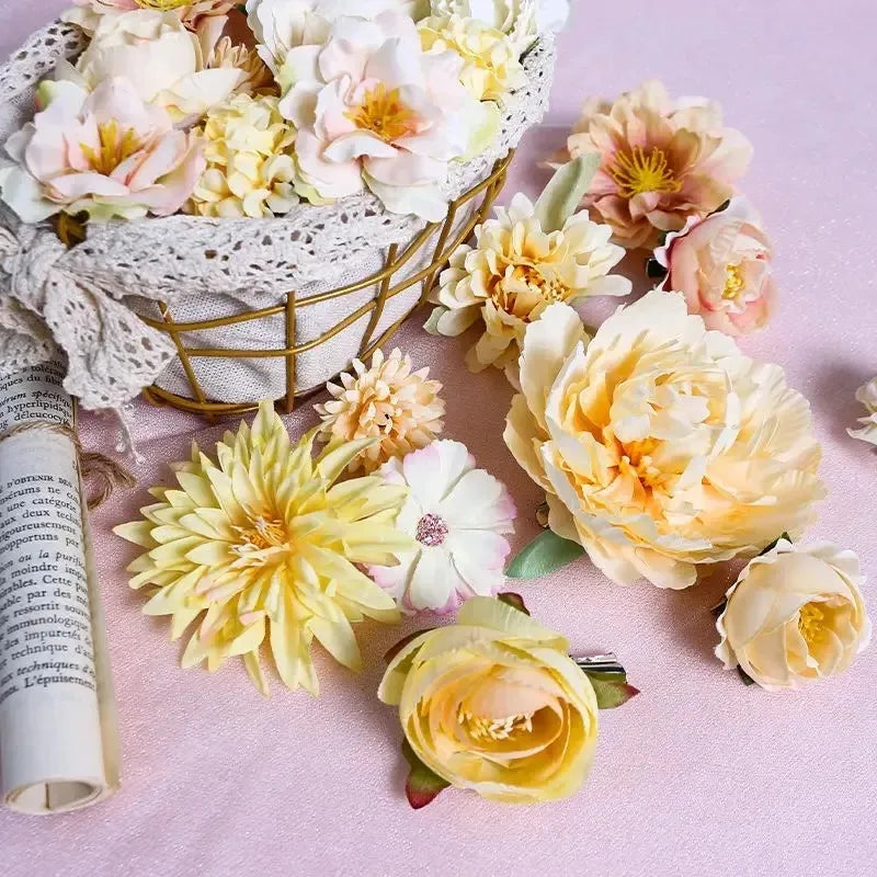Mixed Silk Rose Artificial Flowers – Floral Decor for Weddings and DIY Crafts