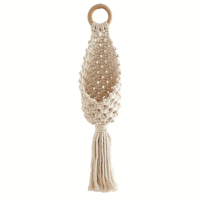 Macrame Plant Hanger – Woven Wall Tapestry Basket for Boho Home Decor